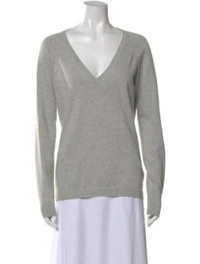 Pre-owned Burberry V-neck Sweater In Gray