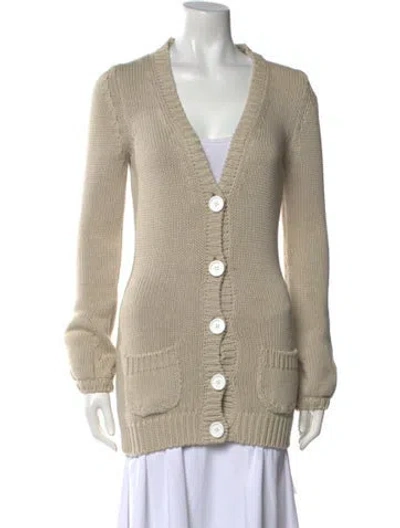 Pre-owned Burberry V-neck Sweater In Neutral