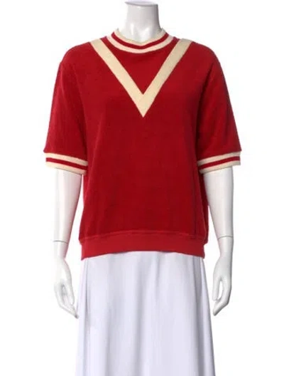 Pre-owned Burberry V-neck Sweater In Red