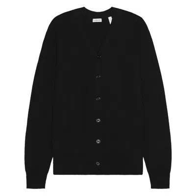 Burberry V-neck Wool Knit Cardigan In Black