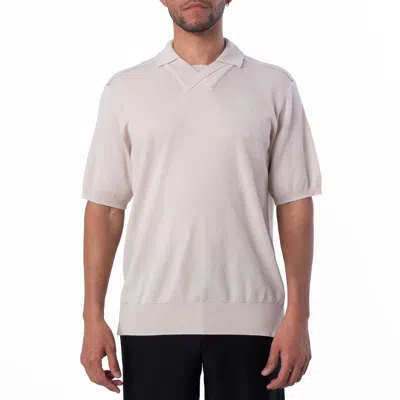 Burberry V-neck Wool Polo Shirt In White