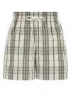 Burberry Embroidered Checked Poplin Shorts In Multi