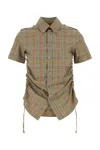 Burberry Women Embroidered Poplin Shirt In Brown