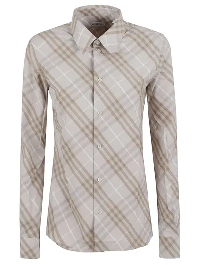 Burberry London Slim Fit Cotton Check Shirt In Brown