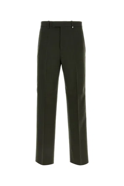 BURBERRY BURBERRY BOTTLE GREEN WOOL PANT