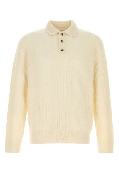 Burberry Alpaca Blend Cable Knit Sweater In White