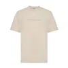 Burberry Crew Neck Cotton T-shirt Monochrome Pattern In Tundra