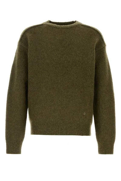 BURBERRY BURBERRY OLIVE GREEN WOOL BLEND SWEATER
