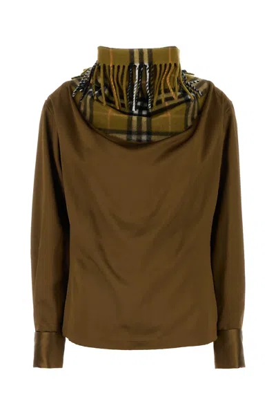 BURBERRY BURBERRY BISCUIT SATIN BLOUSE