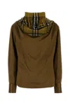Burberry Checked Scarf Satin Top In Camp