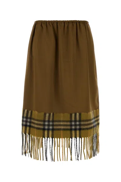 BURBERRY BURBERRY BISCUIT SATIN SKIRT