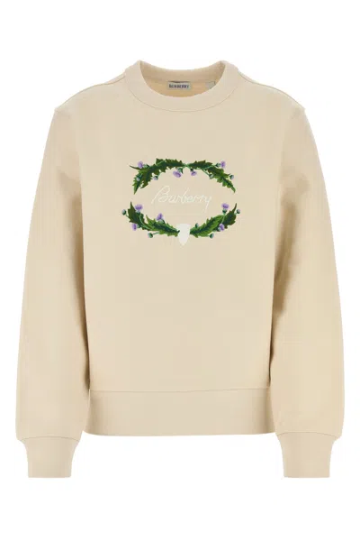 BURBERRY BURBERRY SAND COTTON BLEND SWEATSHIRT