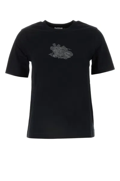 BURBERRY BURBERRY BLACK COTTON T-SHIRT