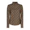 Burberry Ered Shirt With Button-down Collar In Oxide Ip Check