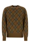 Burberry Brown Check Jumper In Wool And Mohair