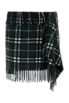Burberry Check Wool And Cashmere Scarf Skirt