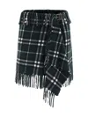 Burberry Check Wool And Cashmere Scarf Skirt