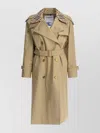 Burberry Castleford Check Collar Water Resistant Gabardine Trench Coat In Green