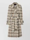 Burberry Check Bouclé Coat In Pink