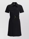 Burberry Waist Belted Midi Dress With Button Detailing