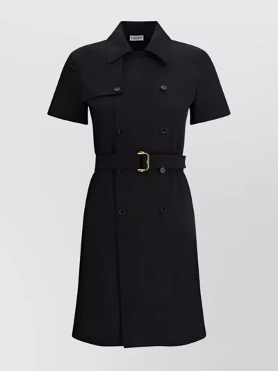 BURBERRY WAIST BELTED MIDI DRESS WITH BUTTON DETAILING