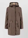 Burberry Waist Drawstring Hooded Long Length In Brown