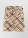 Burberry Drawstring Waistband Check Shorts With Embroidered Detail