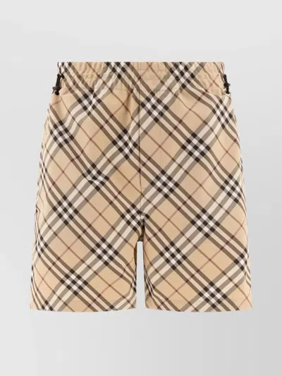 BURBERRY WAISTBAND SHORTS WITH POCKET AND EYELET DETAILING