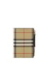 Burberry Checked Textured-leather Wallet In Archivebeige