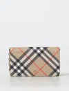 Burberry Check Chain Strap Wallet Bags In 米色