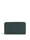 Burberry Men Coated Canvas Wallet With Check Motif In Green