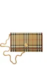 Burberry Wallet On Chain With Check In Brown