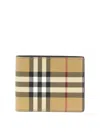 Burberry Check Pattern Hipfold Wallet With Smooth Leather Interior In Brown