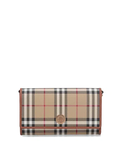 Burberry Wallet With Chain In Brown