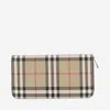 Burberry Wallet With Check Pattern In Neutrals