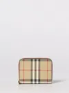 Burberry Monogram Zip Around Wallet Check Pattern In Multi