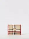 Burberry Mini Foldover Leather Wallet With Multiple Compartments In Brown