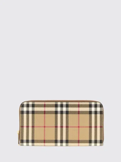Burberry Checked Mini Printed Canvas Wallet 20 Cm In Multi