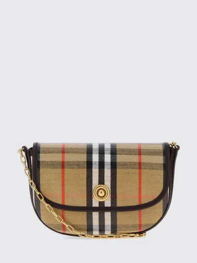 Burberry Tartan Leather-trimmed Wallet In Brown