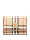 Burberry Check Tri-fold Wallet Vintage Pattern Stitching Trim