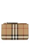 Burberry Check Pattern Card Holder In Brown