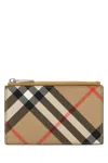 Burberry Printed Canvas Check Card Holder In Multi