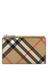 Burberry Printed Canvas Check Card Holder In Multi
