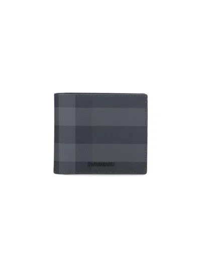Burberry Bi-fold Wallet Check In Gray