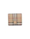 Burberry Structured Check Pattern Wallet In Beige