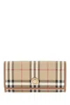 Burberry Women Printed Canvas And Leather Continental Wallet In Beige
