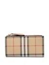 Burberry Women Printed Canvas Wallet In Beige