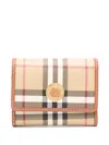 Burberry Lancaster Check Pattern Foldable Wallet In Neutral
