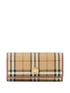 Burberry Check And Smooth Calfskin Wallet In Beige