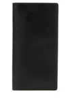 Burberry Leather Card Holder Embossed Pattern In Black